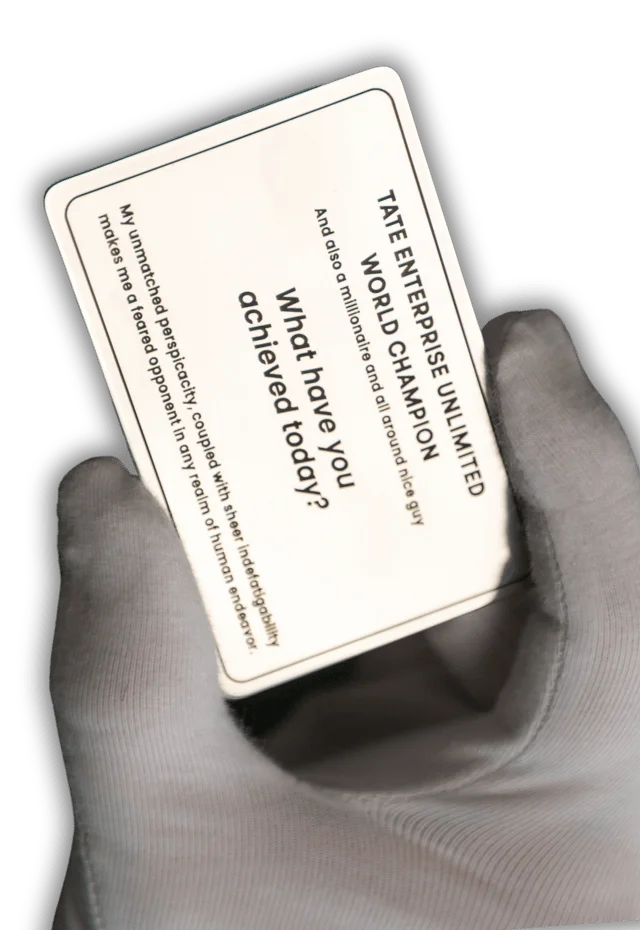 Andrew Tate Premium Stainless Steel Business Card